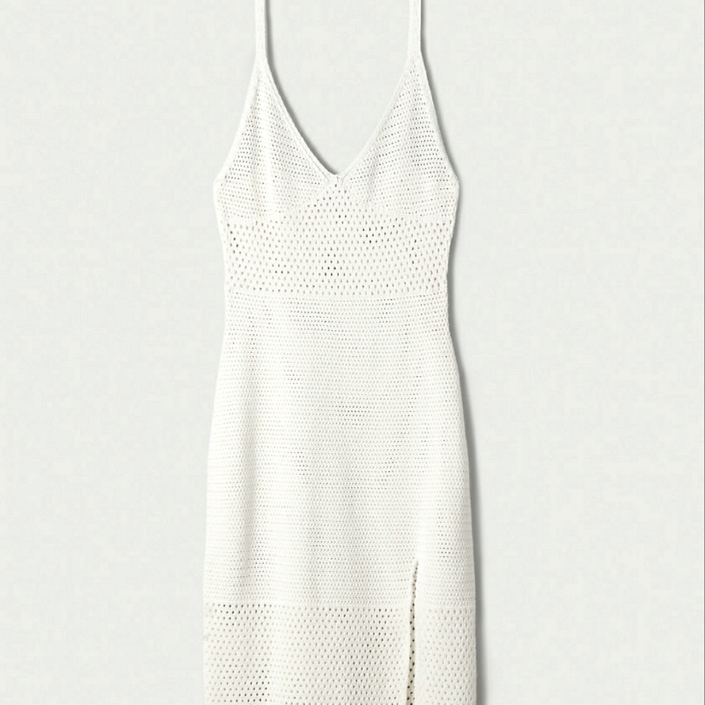 Aritzia Evie Crochet Midi Dress XXS Light Birch NWT 🌲🌞